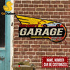 Car Racing Metal Wall Art, Hiding Out , Custom Garage&#39;s Name Metal Sign