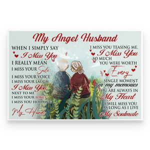 Custom Your name - My angel husband - Heaven - Personalized poster - Poster