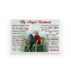 Custom Your name - My angel husband - Heaven - Personalized poster - Poster