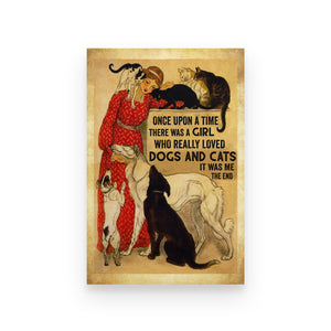 A girl love dogs and cats - Poster