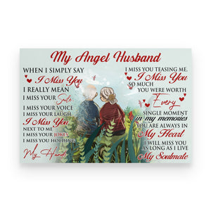 Custom Your name - My angel husband - Heaven - Personalized poster - Poster