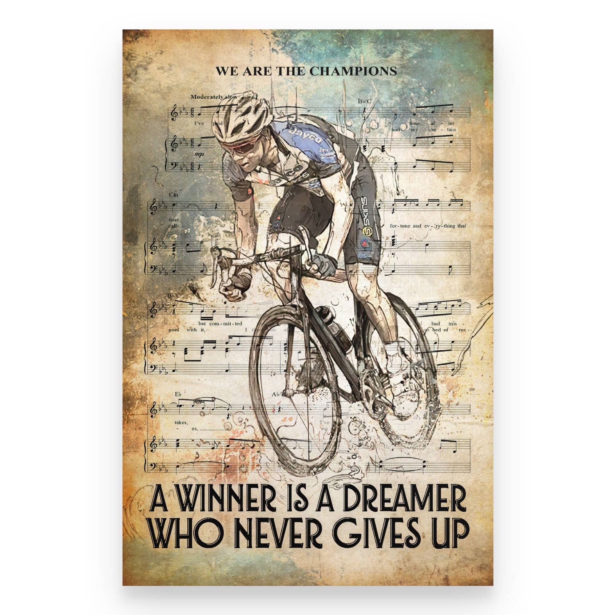 Cycling Never give up - Poster