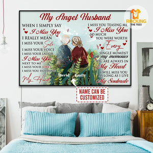 Custom Your name - My angel husband - Heaven - Personalized poster - Poster