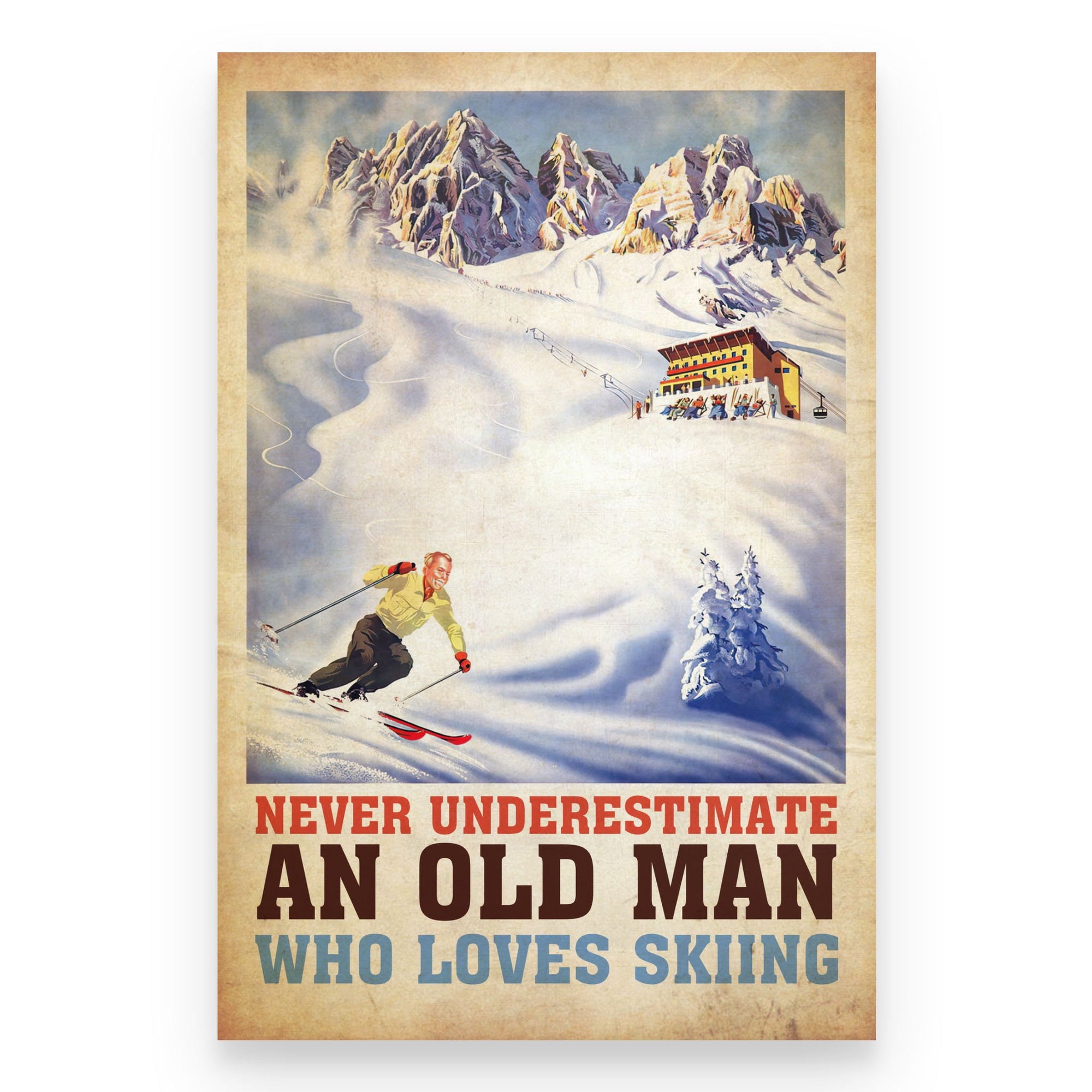 An old man who loves skiing - Poster