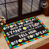 Black - When you break into this house QHQN2903 Doormat