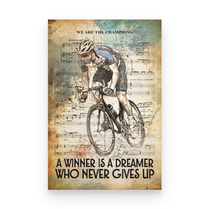 Cycling Never give up - Poster